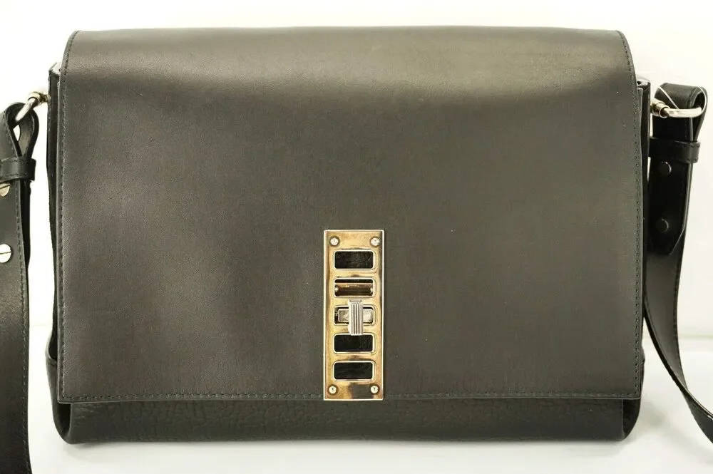 Proenza Schouler Black Leather Elliot Mini Shoulder Bag New Crossbody PS1